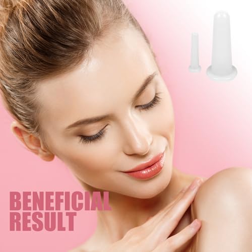 Silicone Facial Cupping Set - 2 Pcs Anti-Aging Face Massage Tool White