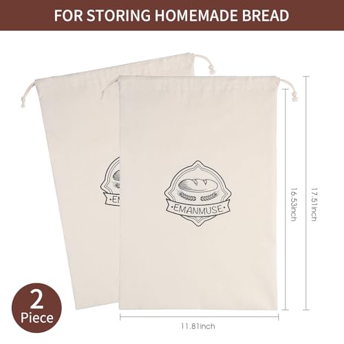 2 Pack Linen Bread Bags for Sourdough - TPU Lined Freshness
