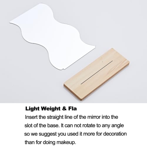 Heart Acrylic Vanity Mirror with Wooden Base - LOUEVIDO