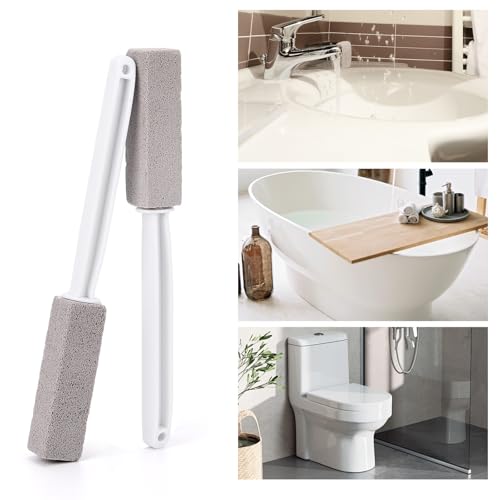 Pumice Stone Toilet Bowl Cleaner with Long Handle - 4 Pack Hard Water Remover