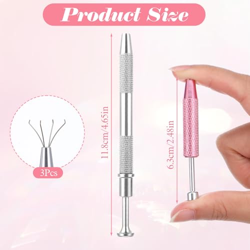 3 PCS Piercing Ball Grabber Tool Kit, Stainless Steel Flat Back Earring Applicator