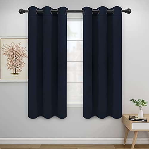 Easy-Going Navy Blackout Curtains, Thermal Insulated, 42x63 in, 2 Panels