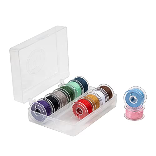 SINGER 21495 Class 15 Transparent Threaded Bobbins - Assorted Colors, 12-Count (Variation: Single)