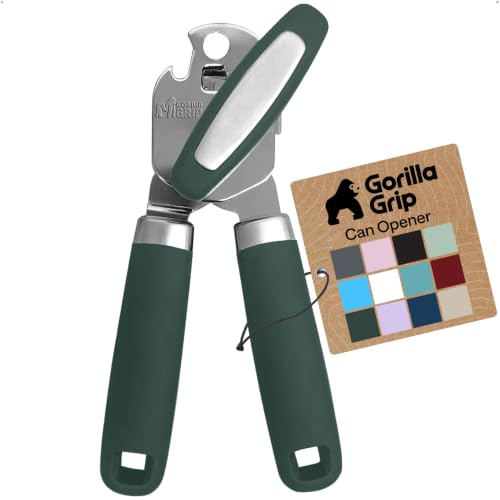 Gorilla Grip Stainless Steel Manual Can Opener - Hunter Green, Heavy Duty