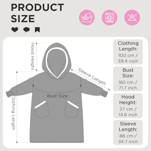Adult Christmas Wearable Blanket Hoodie with Pockets - New Holiday Cozy Wrap