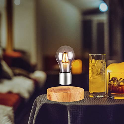 Magnetic Levitating Floating Wireless LED Desk Lamp - Round Wooden Base