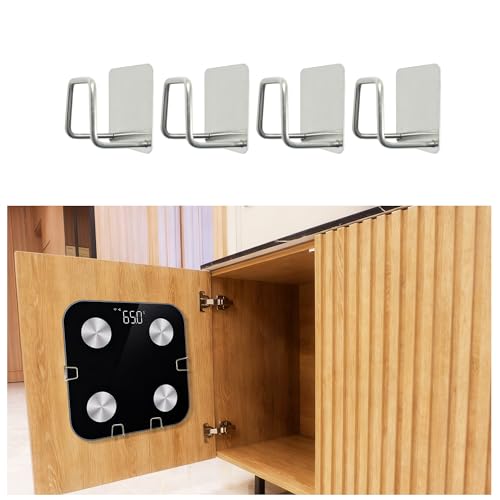 Wall-Mounted Bathroom Scale Holder - No-Drill Stainless Steel Hook Rack