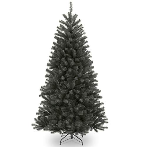 Unlit 6.5ft Black Christmas Tree - North Valley Spruce, Full Artificial Holiday Tree with Hinged Branches