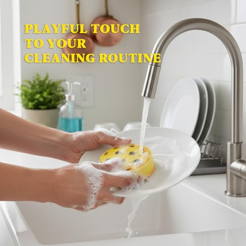 Pink Pickleball Cleaning Sponges - 3pcs Colorful Kitchen Sponges