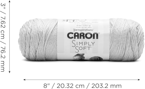 Caron Simply Soft Heathers Yarn, Charcoal Heather, 5 oz - 1 Ball