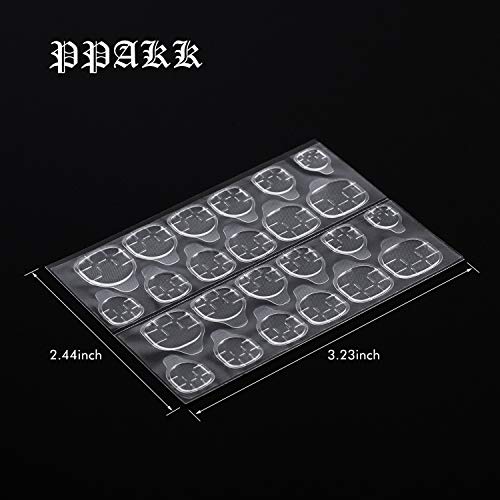 PPAKK 240pcs Nail Adhesive Tabs - Transparent Double-Sided Press-On Nail Glue Stickers