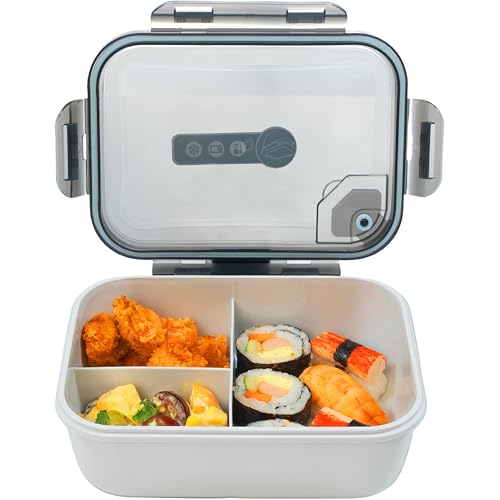 Versalines 3 Compartment Bento Box - Microwave & Dishwasher Safe Lunch Container