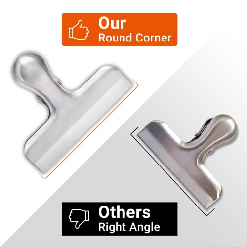 Joyberg 9 Pack Stainless Steel Chip Clips - Heavy Duty Airtight Food Seals, Silver