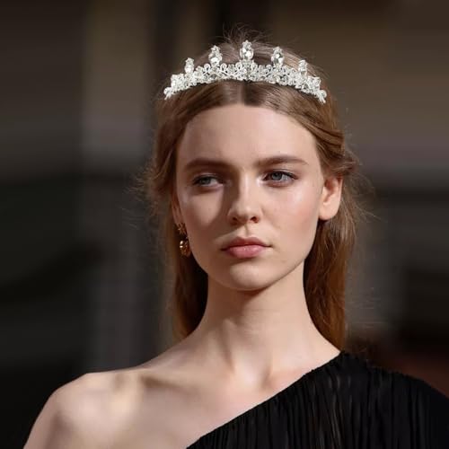 TCOTBE Silver Rhinestone Bridal Tiara & Crystal Princess Headband