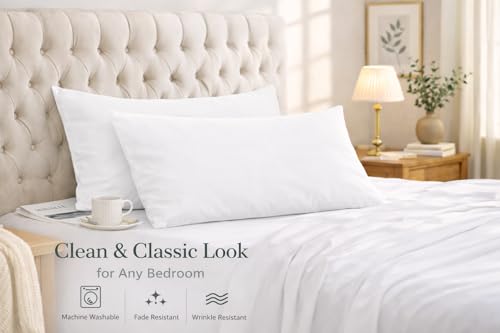 EVOLIVE Ultra-Soft Microfiber Pillowcases Set of 2 - 20"x30" White