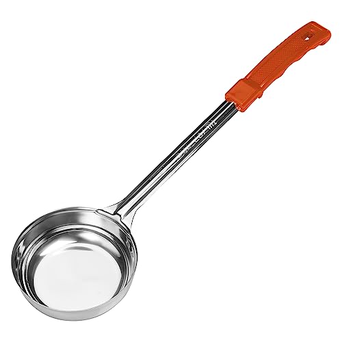 Winco 8 oz Solid Orange Stainless Steel Portioner - Ergonomic Handle