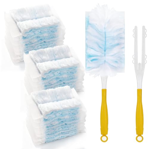 30 Disposable Microfiber Duster Refills with Handle for Home Cleaning
