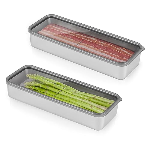 Verveia Stainless Steel Bacon Container - Airtight Fridge Storage Box