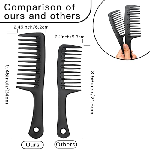 GAONSWOE 3-Pack Wide Tooth Detangling Combs for Curly and Wet Hair