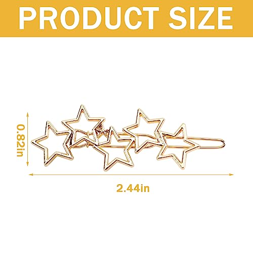 10-Piece Vintage Metal Star Hair Clips Non-Slip Hair Pins Gold Silver