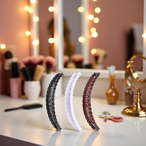 3 Pack Banana Hair Clips Set Vintage Bow Hair Grips for Thick Hair