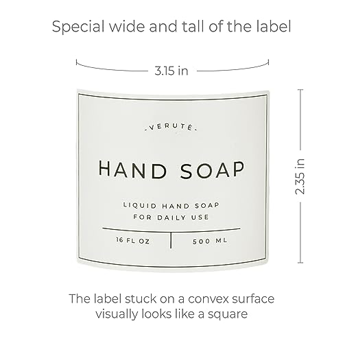 Verute Waterproof Labels Set for Dispensers - White, 3.15x2.35 inches, 24 Pieces