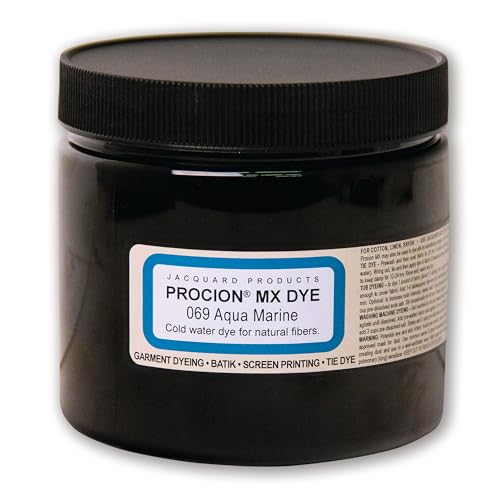 Jacquard Procion MX Fabric Dye Aquamarine 8oz - Vibrant, Washfast, Easy to Use