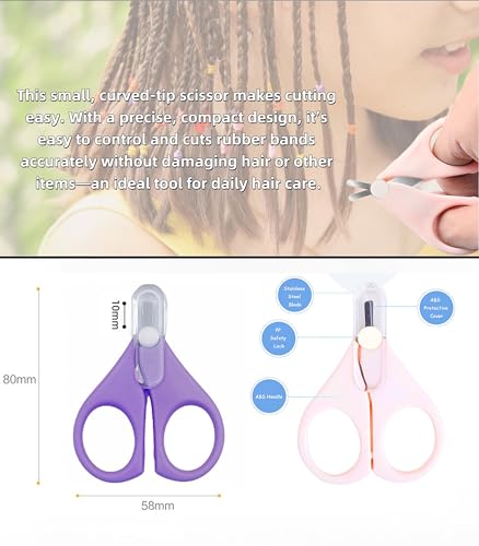 Colorful Elastic Hair Bands Set with Safe Rubber Band Cutter Scissors