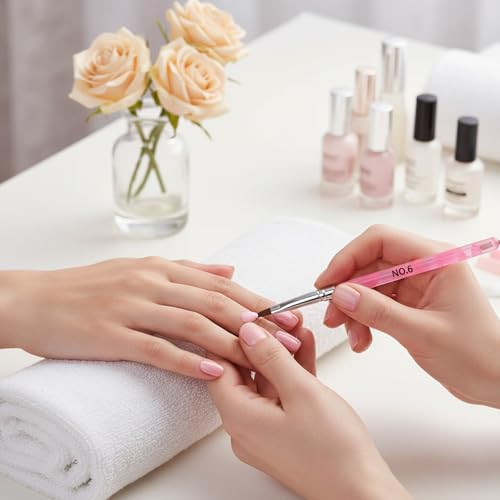 Dual-Headed French Gel Nail Art Brush Set with Dotting Tools, Mixed Sizes