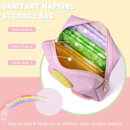 SIDESUGAR Small Makeup Bag Soft PU Leather Cosmetic Pouch for Purse Pink
