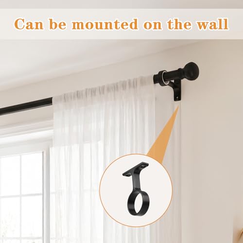 Lusofie 2-Pack Ceiling Mount Closet Rod Brackets, 1-5/16 Inch, Black