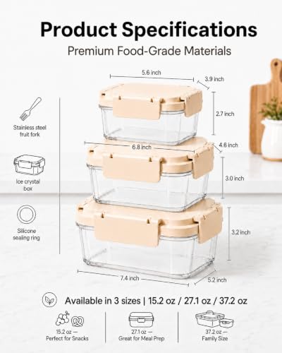 Mamalovey Snackle Box with Reusable Ice Pack - 15.2 oz, Airtight & Leakproof