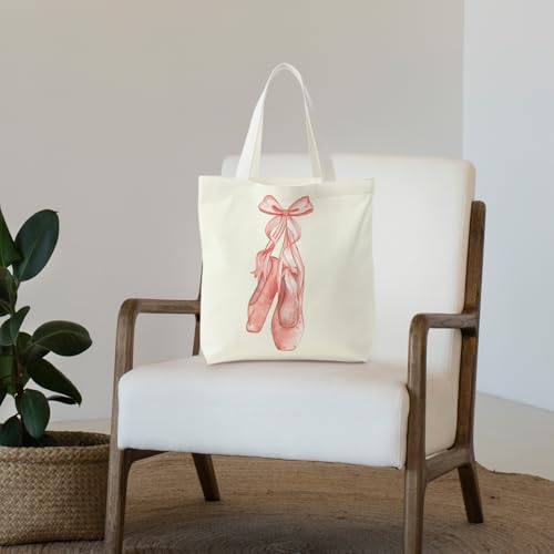 NATSUNO Canvas Tote Bag - Coquette Pink Bow Ballet Science Graduation Gift