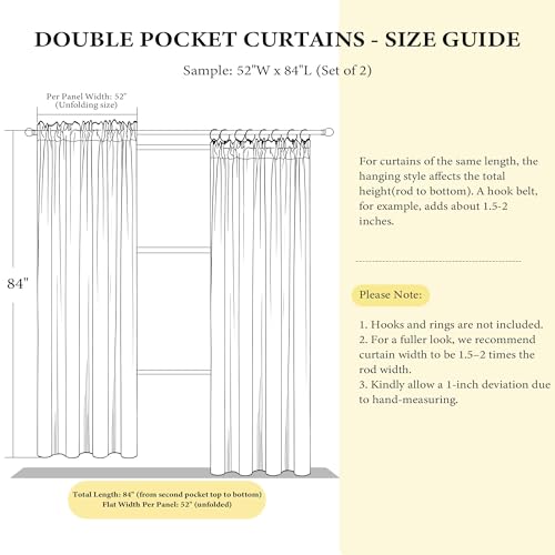 NICETOWN Christmas Red Velvet Curtains 52W x 102L Inches - Pack of 2, Red Series