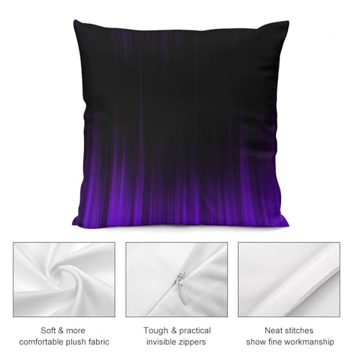 Purple Abstract Ombre Throw Pillow Cover, 12x12 Inch Soft Plush Cushion Case