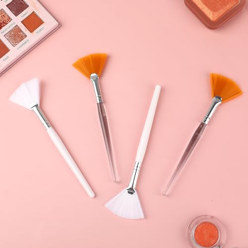 Abeillo 4 Pcs Facial Fan Brushes - Soft Esthetician Makeup Applicator