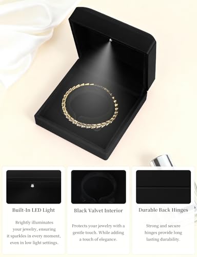 Hatori Velvet Bracelet Box with LED Light – Jewelry Organizer for All Occasions