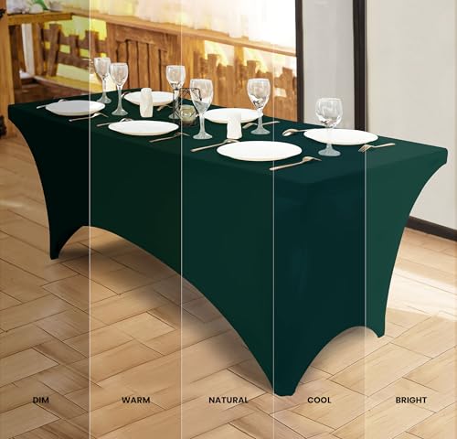 Utopia Kitchen 4FT Hunter Green Spandex Table Cloth - 2 Pack