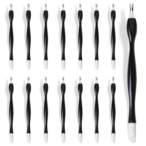 15-Pack Cuticle Trimmer and Pusher Set with Rubber Tip