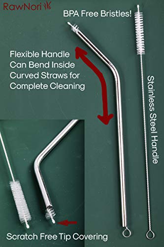 Stainless Steel Straw Cleaning Brush - 10 Inch Durable Bristle Cleaner