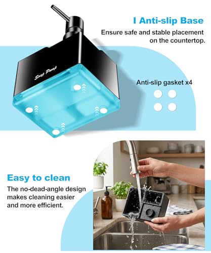 3-in-1 Dish Soap Dispenser with Sponge Holder - Black Kitchen Sink Caddy
