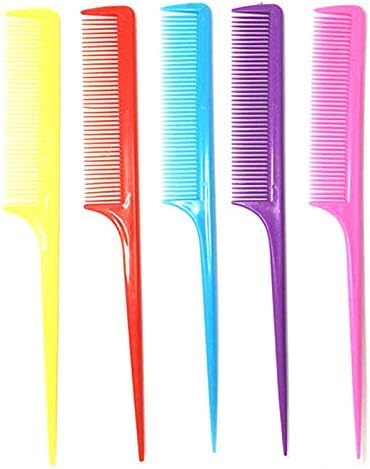 Jowxsx Colorful Rat Tail Hair Combi Plastic Styling Comb for Parting