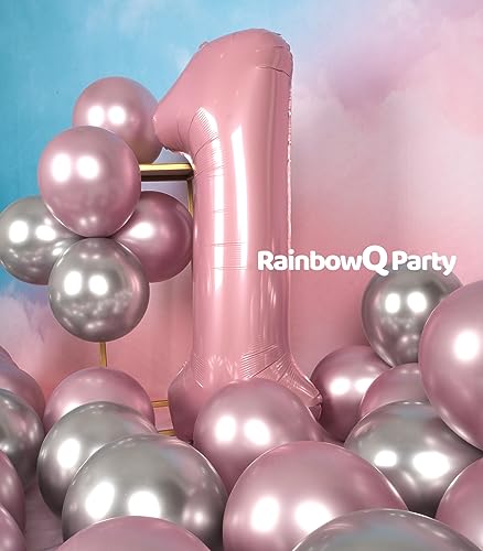 Pink Foil Number 1 Balloon - 40 Inch Giant Party Decoration