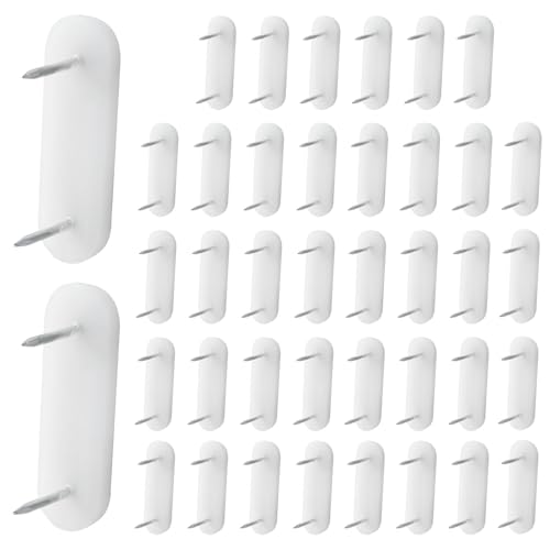 White Plastic Head Double Pins - 40 Pcs Bed Skirt Holders