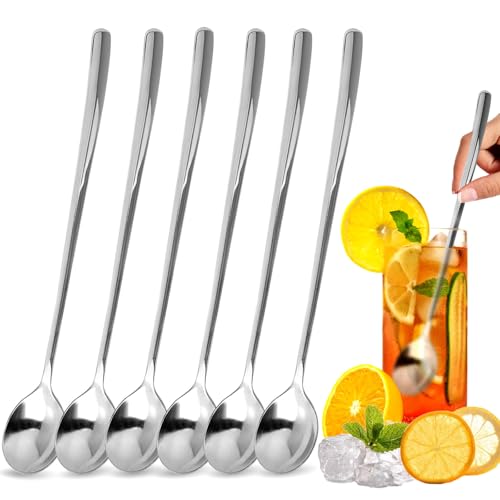 Ninsula 9.5-Inch Stainless Steel Ice Tea Spoons - Set of 6