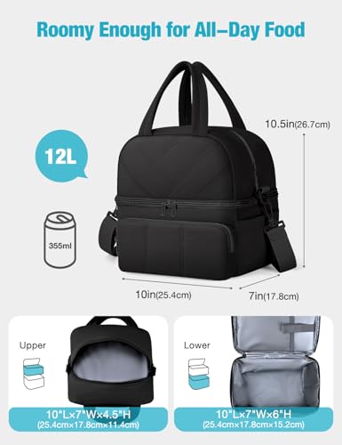 Vuudh Double Deck Insulated Lunch Bag for Women - Lightweight & Leakproof
