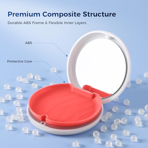 JMU Retainer Case with Mirror and Magnetic Closure, Slim Aligner Box