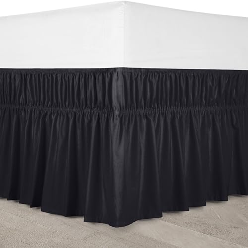 Utopia Bedding King Bed Skirt - Black, 16 Inch Drop, Easy Fit