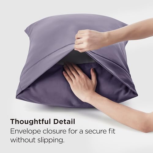 Bedsure King Size Pillow Cases Set of 2 - Grayish Purple 20x36