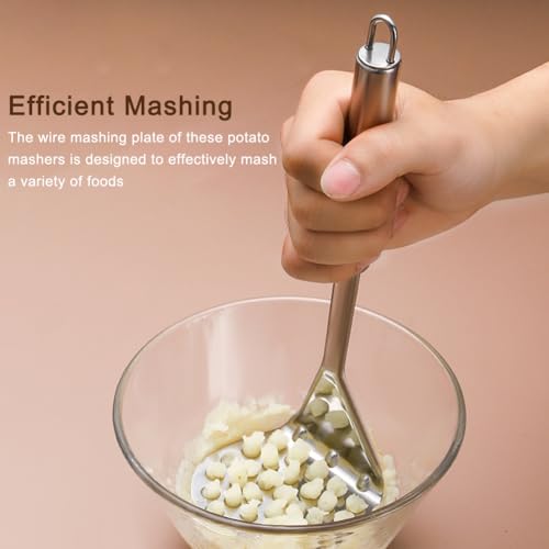 Pilarmuture Stainless Steel Potato Masher 2-Pack Heavy Duty Wire Tool